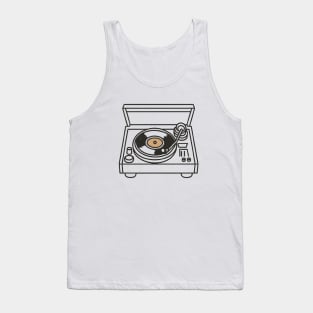 Line art of a record player Tank Top